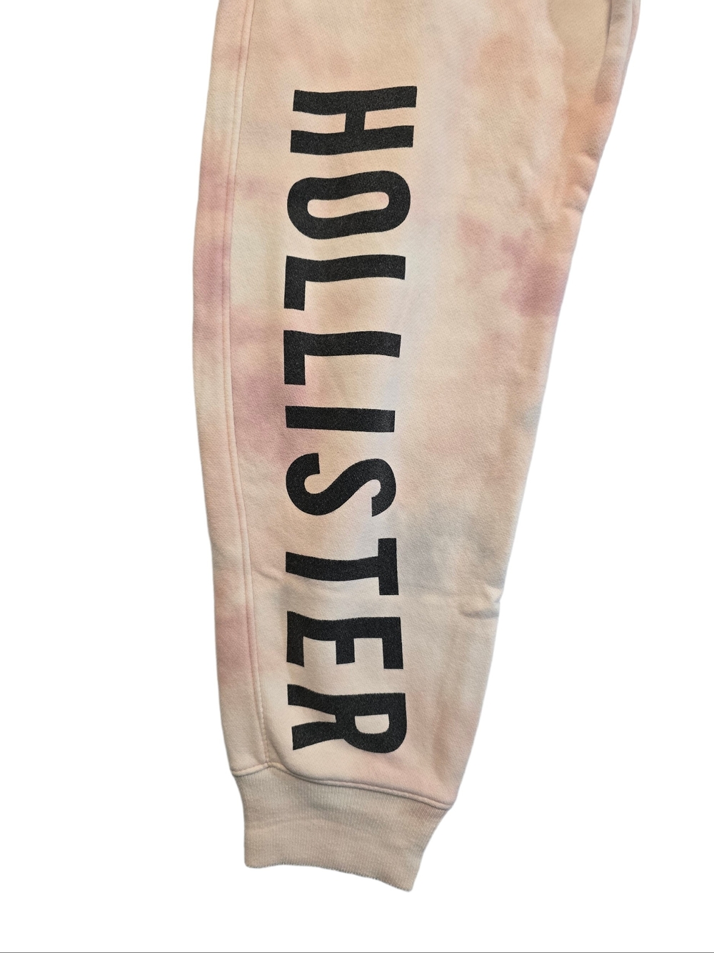 Hollister Womens Tie Dye Jogger Sweatpants Pink Logo Fleece Lounge Pants - Picture 12 of 15
